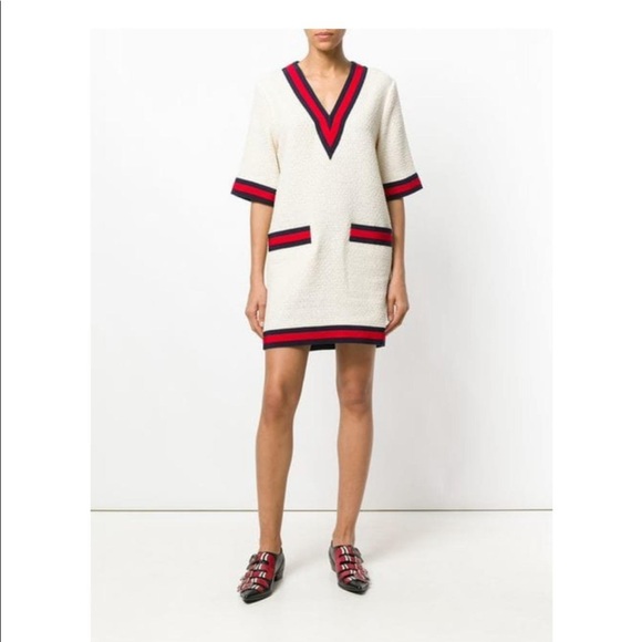 Gucci Web Ivory Light Tweed Gardenia Casual Dress - Picture 13 of 13